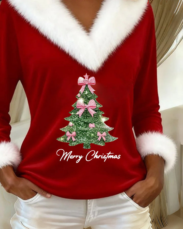 LIRIANNE™|MAGLIA FESTIVA CON COLLO A V